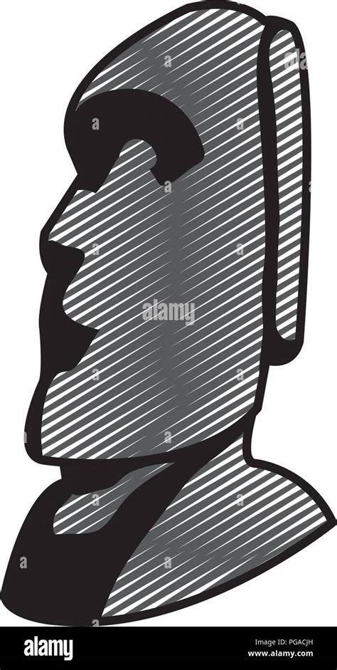 doodle moai sculpture from easter island culture Stock Vector Image ...