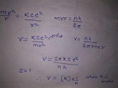 39. If @ is the speed of electron in the nth orbit hydrogen atom, then ...