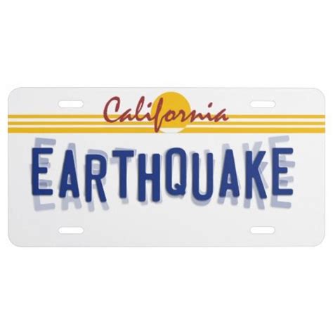 California Earthquake License Plate Earthquake, Licensing, Allianz Logo ...