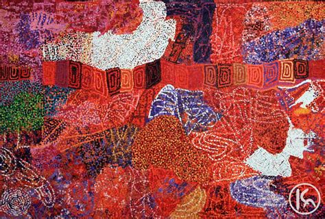 Wild Flowers after Rain by Barbara Weir from Utopia, Central Australia created a 223 x 150 cm ...