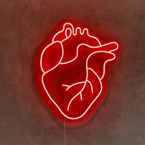 Neon Sign Led Neon Heart, Human Heart Neon Sign, Neon Sign for Home ...