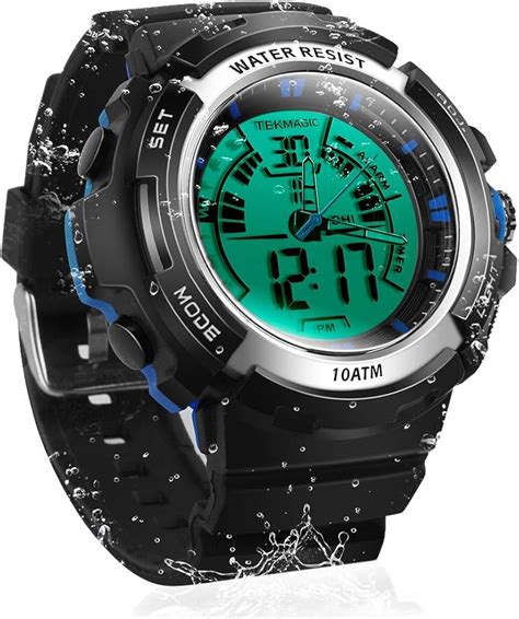 Amazon.com: TEKMAGIC 10ATM Waterproof Digital Scuba Diving Watch 100m Underwater for Swimming ...