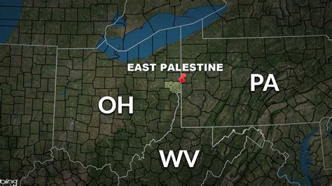 Where is East Palestine, Ohio that is impacted by chemical train derailment?