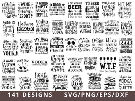 Alcohol Quotes Svg Bundle Funny Alcohol Svg Wine Svg - Etsy