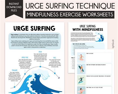 Urge Surfing Mindfulness Technique Therapy Worksheets - Etsy Canada