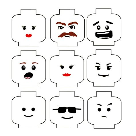 LEGO face templates | Lego birthday, Lego head, Lego faces