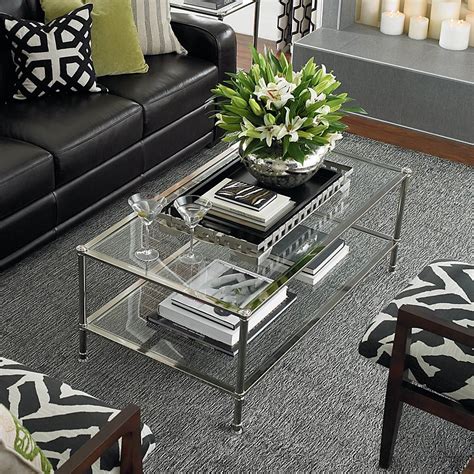 Sophisticated Metropolitan Rectangular Glass Cocktail Table | Table decor living room, Glass ...