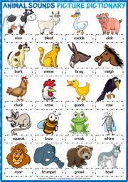 Animal Sounds ESL Vocabulary Worksheets