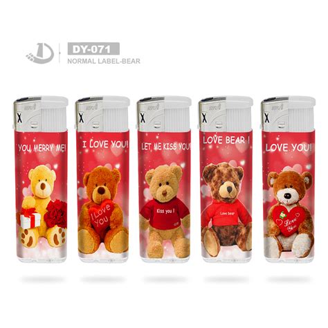 Red Lovely Bear Electronic Refillable Cigarette Gas Lighter - China Refillable Lighter and ...