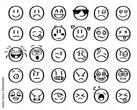 Modern outline style emoji icons collection. Premium quality symbols ...