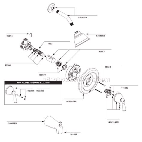 Moen Bathroom Shower Faucet Parts Diagram - Artcomcrea