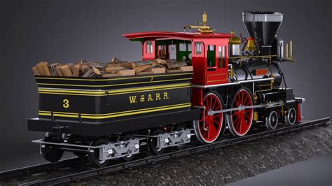 The General 4-4-0 Steam Locomotive 3D Model by SQUIR