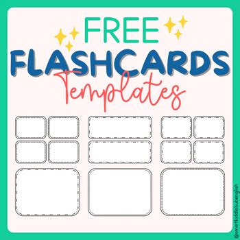 Free Flashcards Templates by May San Pedro | Teachers Pay Teachers