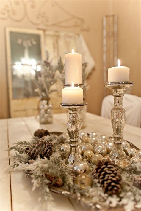 Centre de table bougie pour peaufiner la décoration de table de Noël | Decoración de unas ...