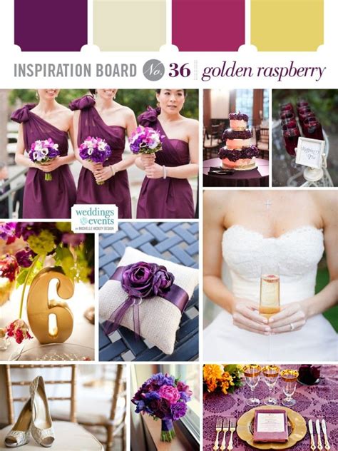 Wedding Inspiration Board: Golden Raspberry | Elegance & Enchantment | Raspberry wedding color ...