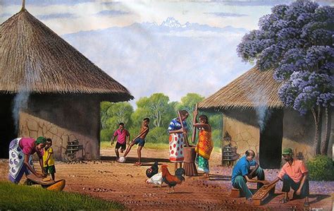 Traditional Homestead: Jane Wanjeri. | Africa art, African artwork ...