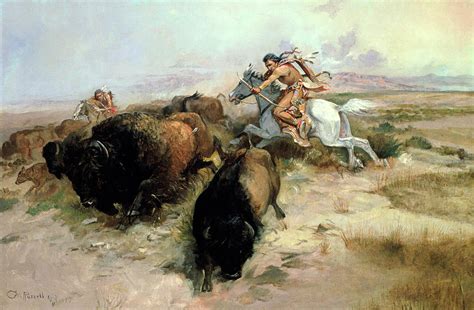 Buffalo Hunt Painting at PaintingValley.com | Explore collection of ...