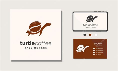 Premium Vector | Turtle coffee bean brown logo design inspiration