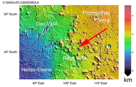 ESA - ‘Hourglass’ shaped craters filled with traces of glacier