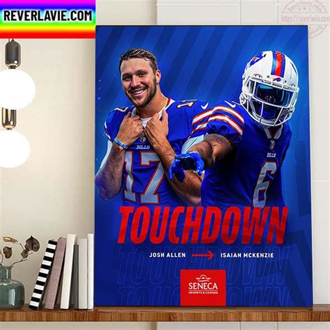 Josh Allen And Isaiah Mckenzie Touchdown Buffalo Bills NFL Home Decor Poster Canvas - REVER LAVIE