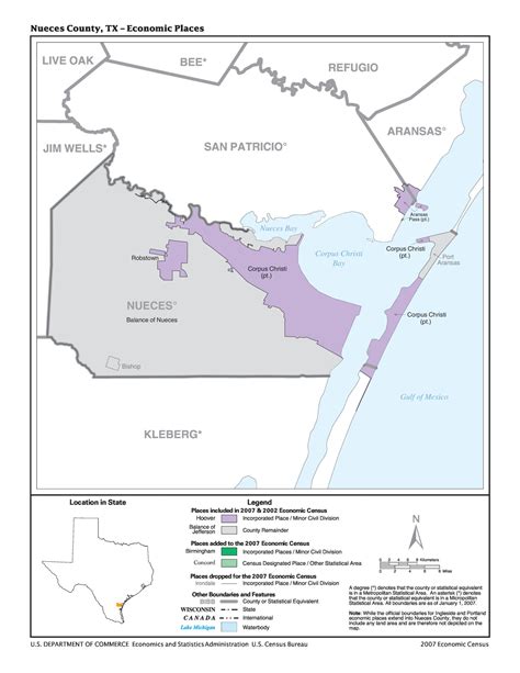 2007 Economic Census Map: Nueces County, Texas - Economic Places - Side ...