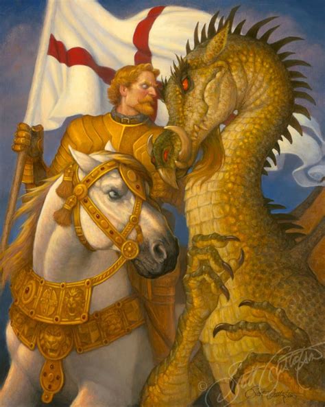 "George and the Dragon" Artist Scott Gustafson. in 2021 | Saint george and the dragon, Book art, Art