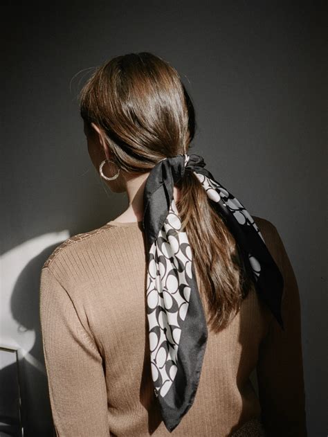 Coach Logo Silk Scarf in 2020 | Hair styles, Silk scarf, Coach scarf