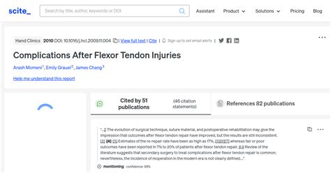 Complications After Flexor Tendon Injuries - [scite report]