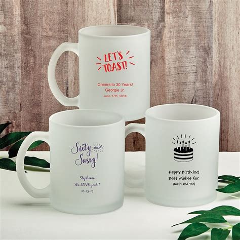 Personalized Frosted Glass Birthday Coffee Mugs | Mugs, Birthday coffee, Glass coffee mugs