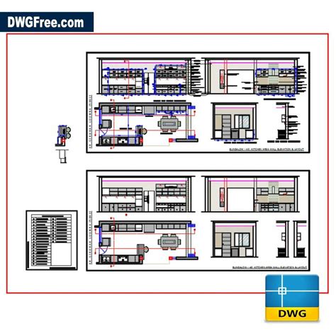 Kitchen CAD Blocks Drawings download free AutoCAD 2D format DWG.