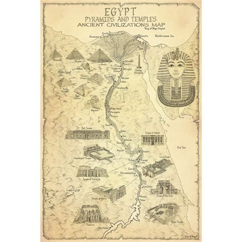 PYRAMIDS & TEMPLES of EGYPT Map of Ancient Egyptian Temples and ...