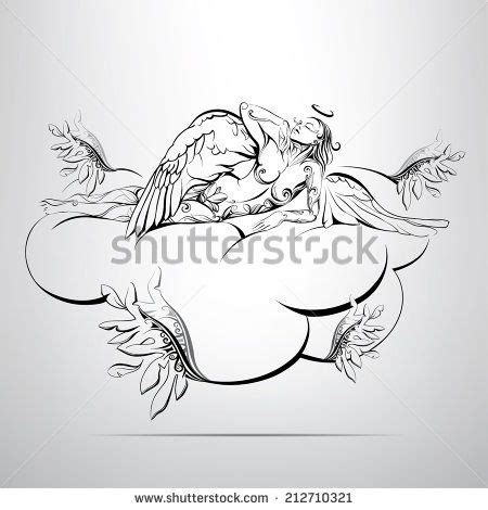 Angel on a cloud. vector illustration | Cloud illustration, Illustration, Drawings