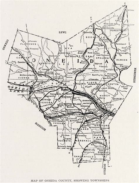 History of the Mohawk Valley: Gateway to the West 1614-1925 — Map of Oneida County