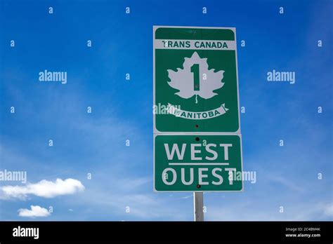 Trans Canada Highway Road Marker Sign In Manitoba For Highway 1 ...