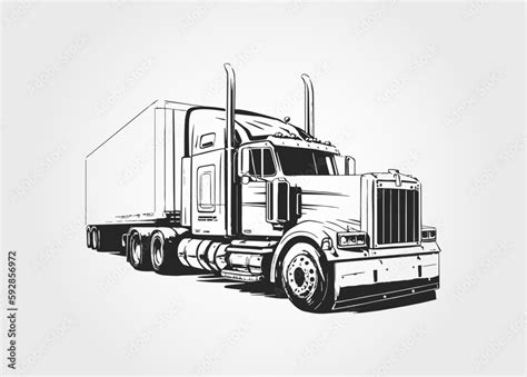 Semi Truck. Vector Lorry. Freight transportation. Modern flat vector ...