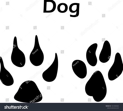 Dog Footprint Black Silhouette Design Vector Stock Vector (Royalty Free ...