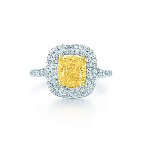 Tiffany Soleste® yellow and white diamond ring in platinum and 18k gold. | Tiffany & Co.