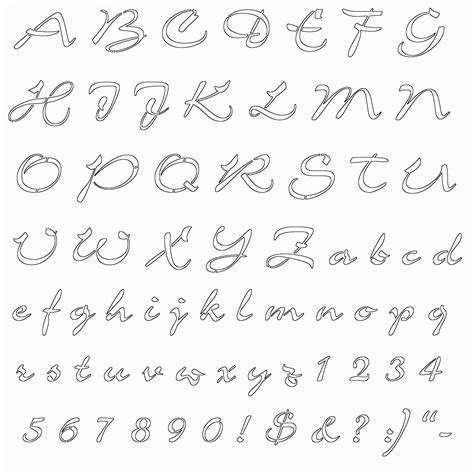 Cursive Letter Stencils Printable - Printable Blank World
