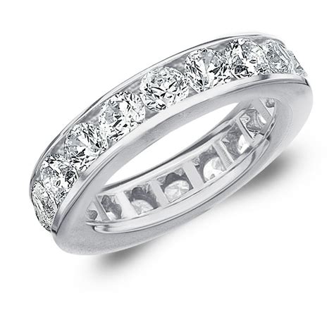 Eternity Wedding Bands - 4 Carat TW Diamond Eternity Ring in 14K White ...