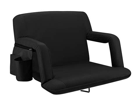 Extra Wide Reclining Stadium Seat with Armrests & Side Pockets ...