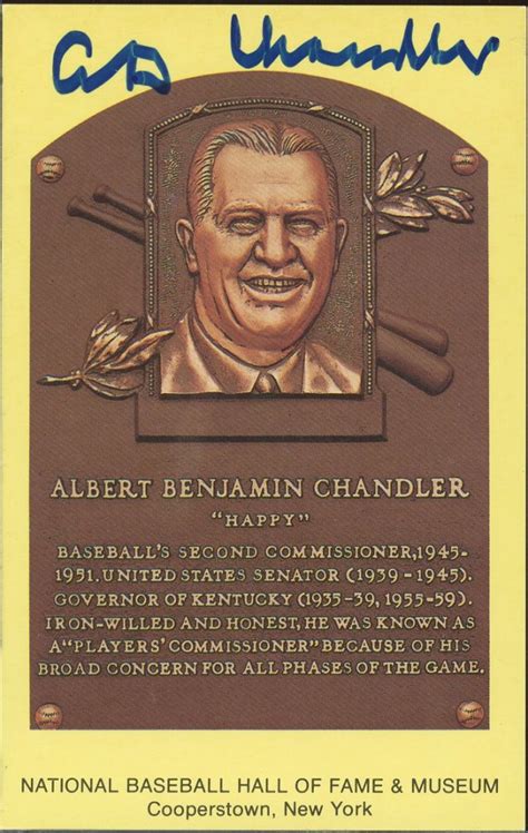 A.B. "Happy" Chandler Signed Hall of Fame Plaque Postcard (JSA COA) | Pristine Auction