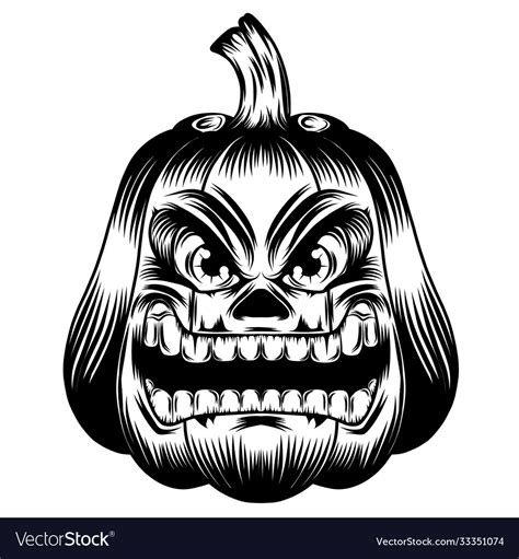 Scary pumpkins big mouth and eyes Royalty Free Vector Image