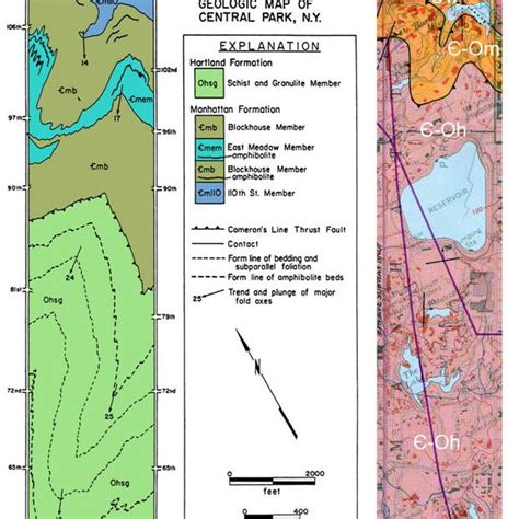 Bedrock map of Manhattan showing the three schist units found in... | Download Scientific Diagram