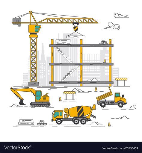 Construction site Royalty Free Vector Image - VectorStock