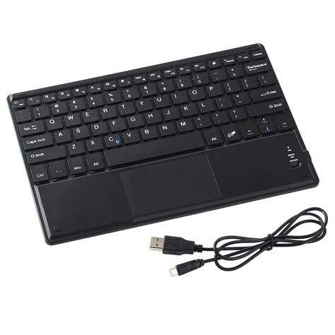 Slim 10" Wireless QWERTY Bluetooth Keyboard + Touchpad For Windows ...