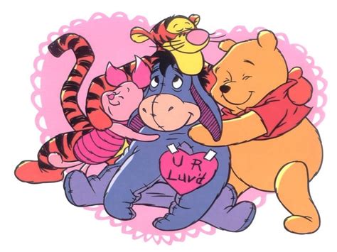 U R Luv'd valentine heart Winnie the Pooh Wallpaper tigger piglet eeyore hugs Piglet Winnie The ...