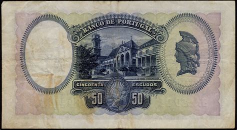 Portuguese banknotes 50 Escudos banknote of 1933 Manuel Borges Carneiro ...