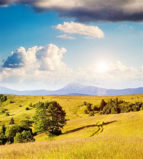 Sunny mountain landscape stock image. Image of ecology - 89560779