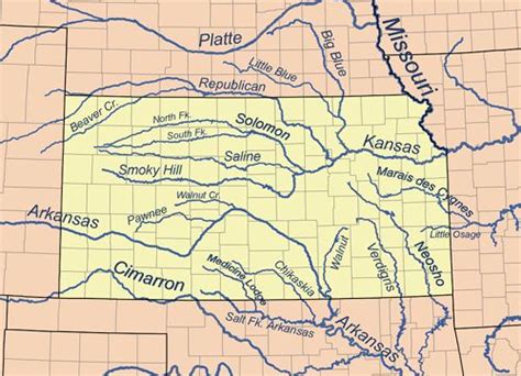 kansas towns photos | Kansas rivers, map courtesy Wikipedia | Kansas ...