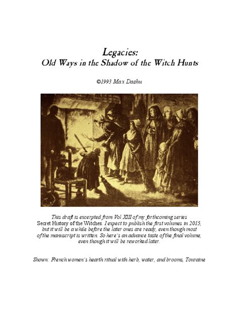 (PDF) Legacies: Old Ways in the Shadow of the Witch Hunts | Max Dashu - Academia.edu